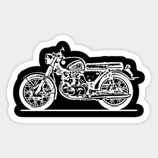 C72 Super Sport Bike White Sketch Art Sticker